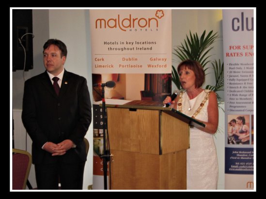 Last year's launch: the then Lord Mayor of Cork Catherine Clancy with Michael Lally of the Cork Mother Jones Committee.
